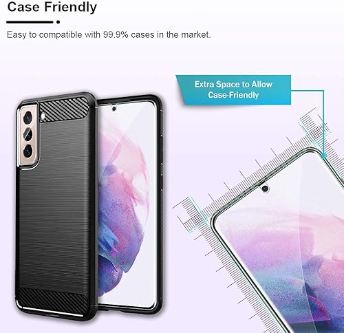 Miniatura 5 de HATOSHI Paquete de 2 protectores de pantalla de película de TPU flexible + 2 protectores de lente de cámara para Samsung Galaxy S21 5G de 6.2