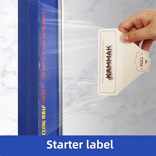 Miniatura 3 de KAMMAK Envoltura de plástico para alimentos con cortador deslizante para cocina, 12 pulgadas, materiales de polietileno profesionales sin BPA, corte