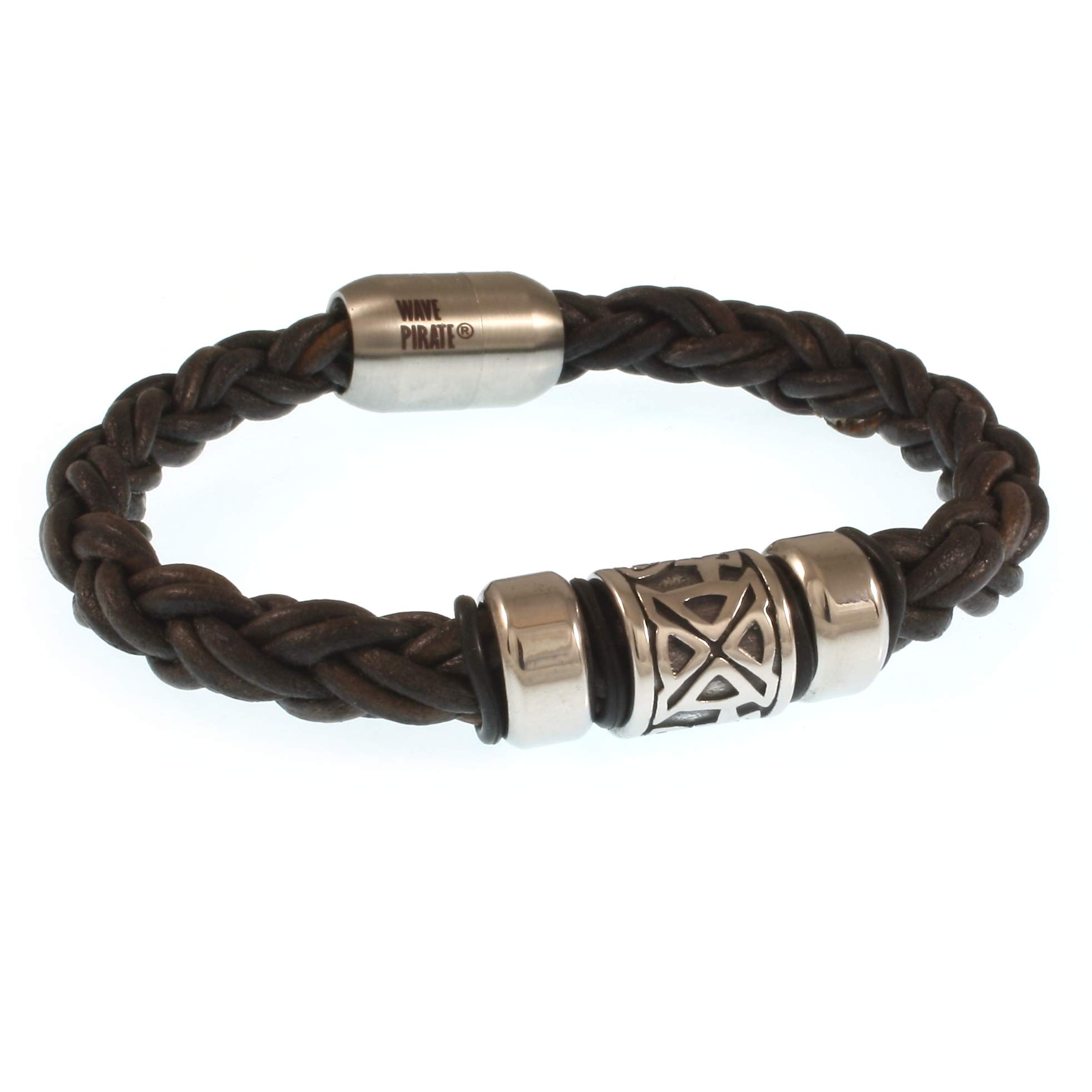 Leder-Armband FUERTE SHINE ZO Dunkelbraun Surfer Damen Herren