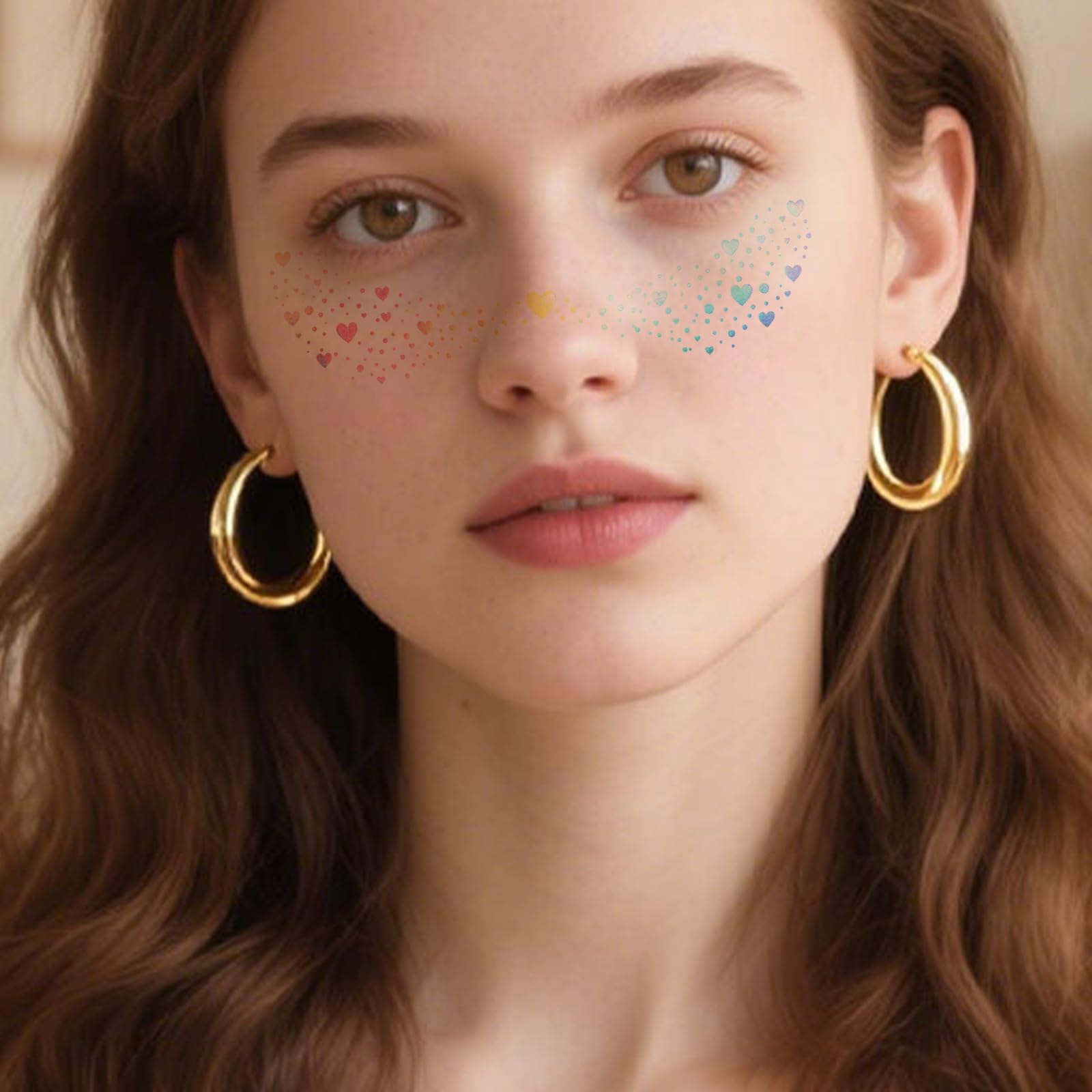Xanthelle Glitter Freckles Tattoo, 16 Pieces Festival Glitter Tattoos for Face Holographic Freckles, Ideal for Festivals and Halloween - Image 4