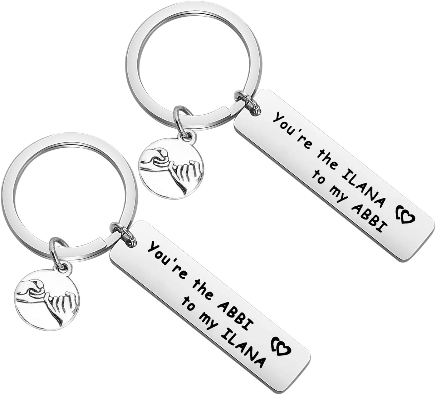 FOTAPYou're The Abbi to My Llana Keychain Set Broad City Inspired Gift Best Friend Keychains Friendship Gift