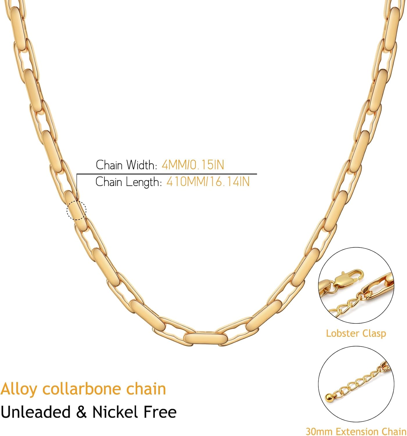 Necklaces for Women 14K Gold Plated Trendy Chunky Chain Choker Jewelry - Image 6