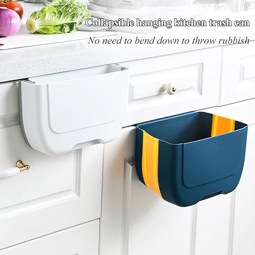 Miniatura 6 de Cubo de basura colgante para cocina mini cubo de basura plegable pequeño debajo del fregadero contenedor de basura plegable de 3 L montado en la
