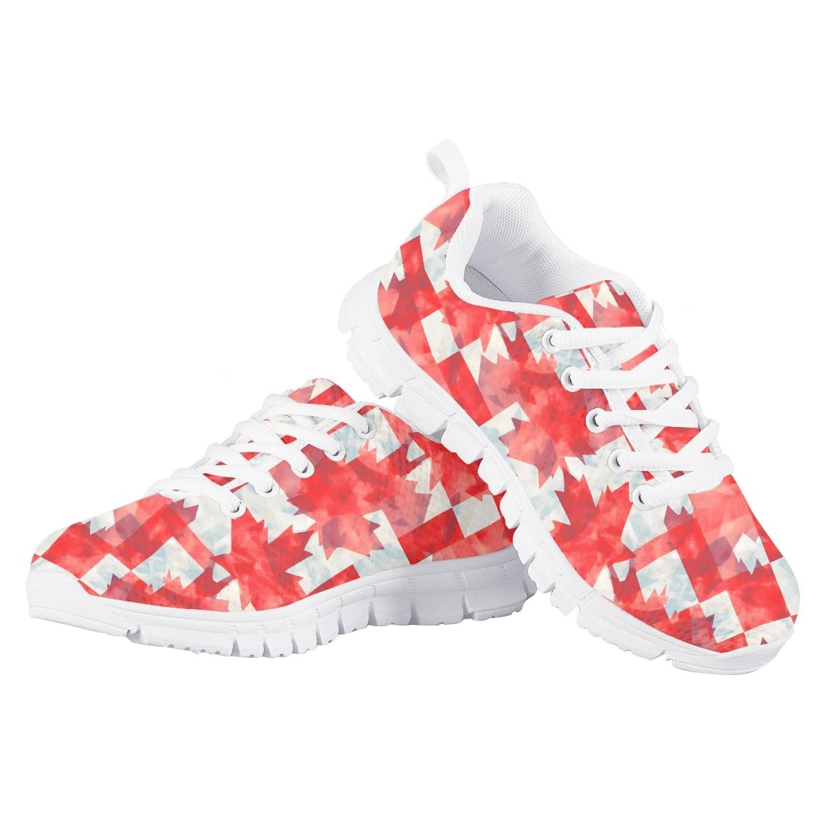 ENLACHIC Canadian Maple Leaf Tennis Shoes for Boys Girls Kids Lightweight Breathable Sneakers Lace-up Running Athletic Shoes,Canadian Maple Leaf 5,1 US