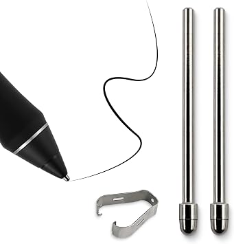 Titanium Alloy Fine Pencil Nibs Compatible with Wacom Pro Pen 2/3, No Wear Out Replacement Stainless Tips fits for WACOM Cinitq 16 DTK1660,Intuos Pro PTH660 /Cintiq Pro DTH2420,2 Pcs