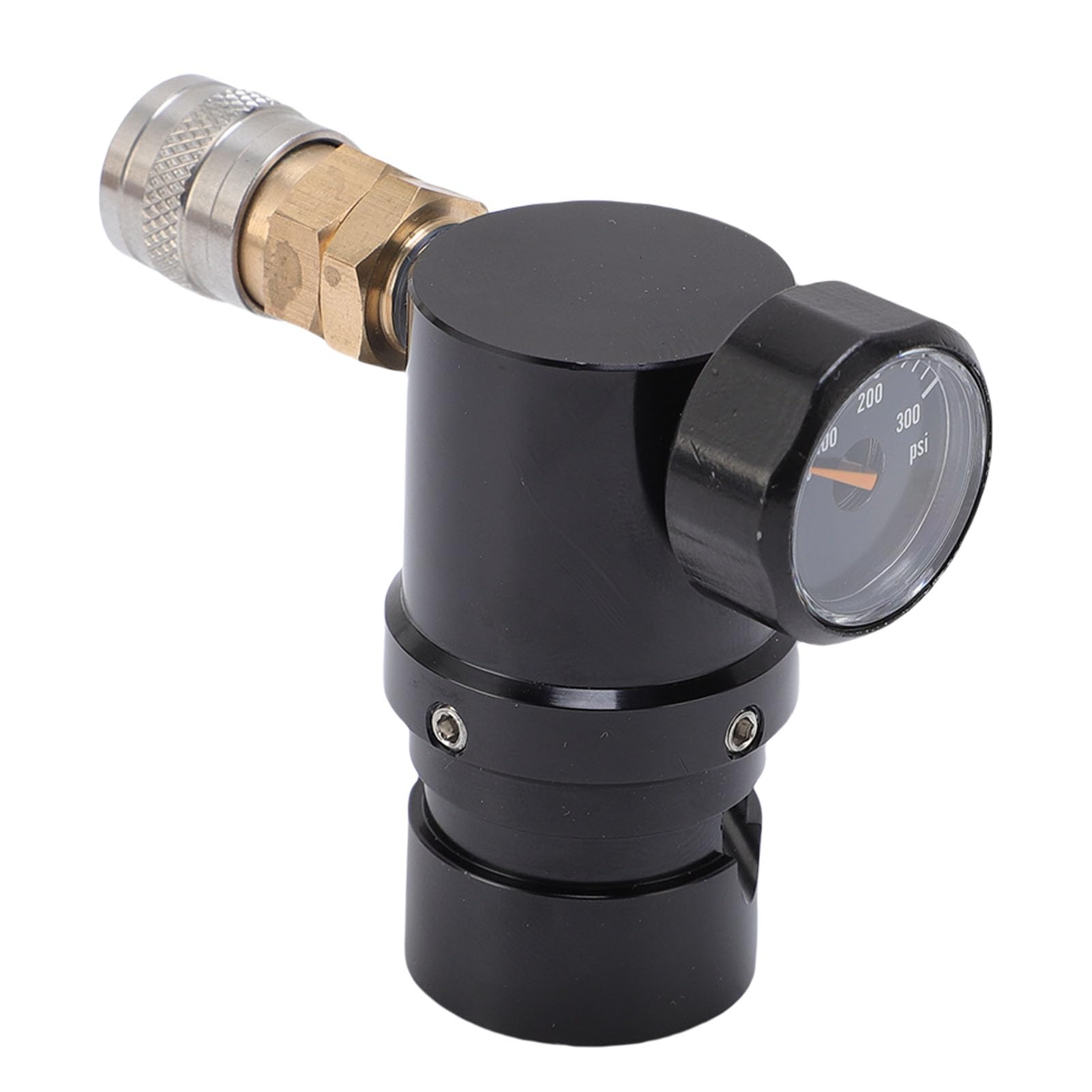 Regulador de CO2 con Manómetro Mini Baja Presión Actualización Rápida Ajustable 20 PSI a 200 PSI para Tanques HPA LP SLP Rosca G1/2-14 con Construcción de Acero Inoxidable