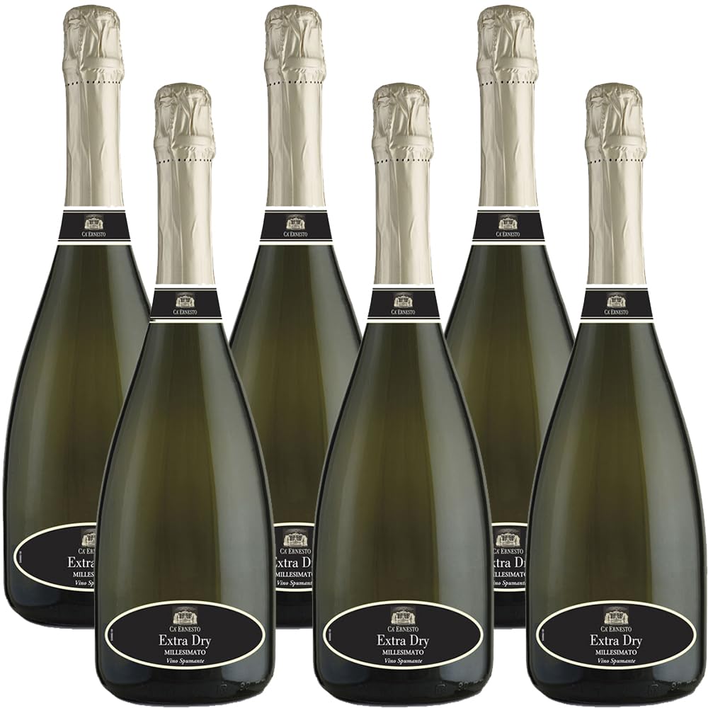 Vino Spumante Millesimato Extra Dry | Ca Ernesto | 6 Bottiglie 75 Cl | Veneto | Bollicine Italiane | Idea Regalo