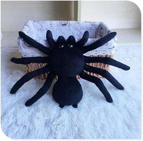Miniatura 2 de TAMMYFLYFLY Peluche de araña negra, 9 pulgadas, coleccionable de ojos grandes, juguete de peluche de tarántula, suave, almohada de peluche larga,