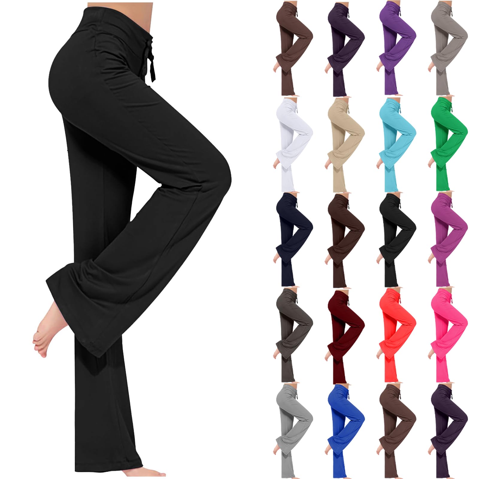 Flare Leggings for Women Wide Leg Yoga High Waisted Maternity Work Bootcut Pants Plus Size Casual Comfy Loose