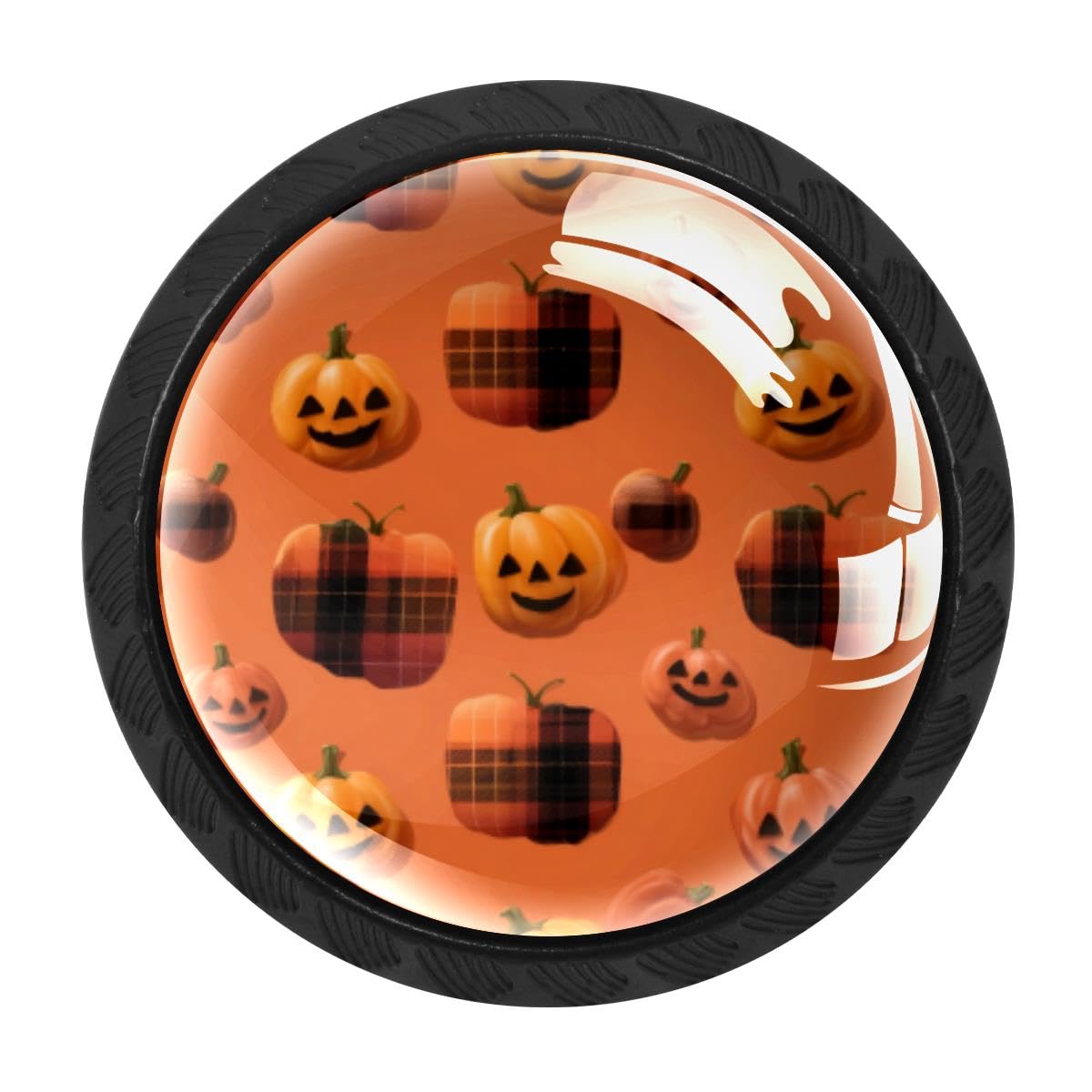HEOEH 4 PCS Cabinet Knobs, Halloween Pumpkins Drawer Knobs Dresser Handles