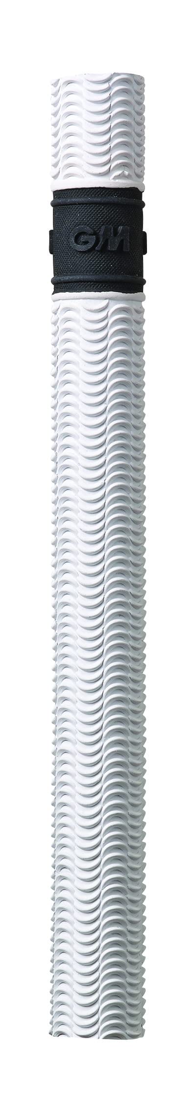 GM | Cricket Bat Grips | RIPPLE | Soft Feel Premium Rubber for a Safe and Secure Hold | Suitable for Virtually All Handle Sizes - 12" Long | 12 Pack | White with Black Hoop | Gunn & Moore