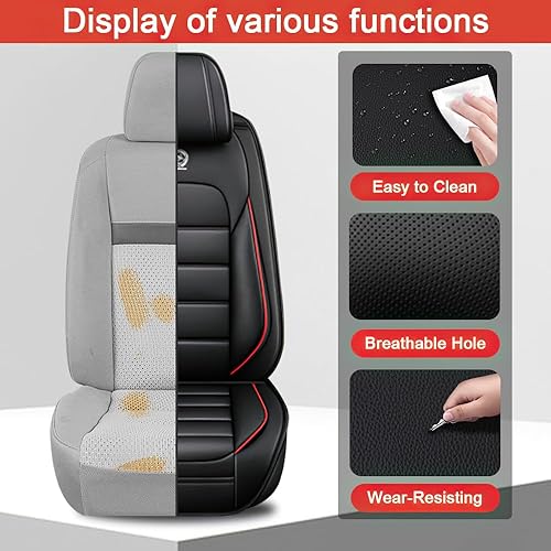 Miniatura 4 de Arocx Funda de cuero de 2 asientos para Mazda CX-3 CX-30 CX-5 CX-50 MX-30 antideslizante, impermeable, resistente al desgaste, funda universal para