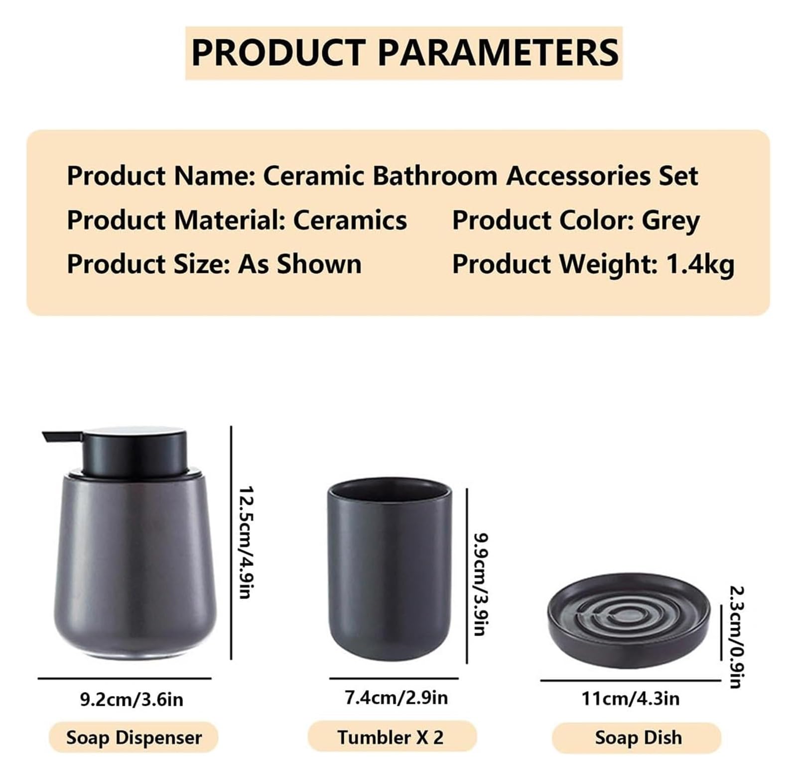 Set di accessori for il bagno,Set di accessori for il bagno in ceramica,Set di accessori for il bagno completi,Set for lavabo da bagno moderno da 4 pezzi for l'arredamento del bagno,Include bicchiere,