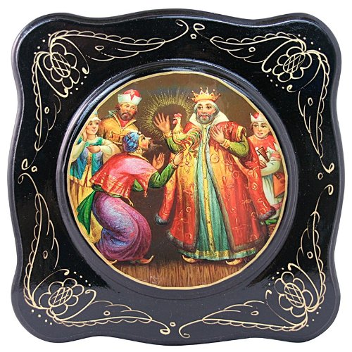 Beautiful Wooden Lacquer Box for Storage the Golden Cockerel Zolotoy Petushok Great Gift for Women