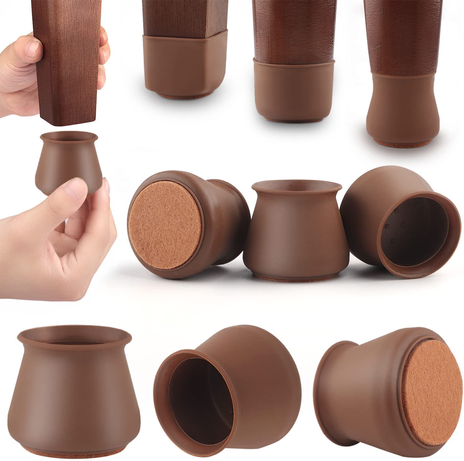 BESTAQUA Felt Bottom Chair Leg Covers, Soft Silicone Furniture Foot Protector Pads, 16 Pcs Free Moving Table Leg Covers, Stool Leg Protectors Caps to Prevent Floor Scratches and Reduce Noise(Multi) (B0C9LVC7T5) Amazon Price History, Amazon Price Tracker
