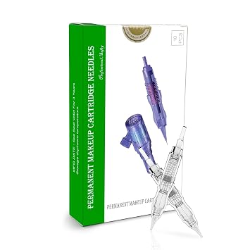 Cartridge Needles BIOMASER 10PCS Permanent Makeup Cartridge Needles Screw Thread Tattoo Needle for Permanent Makeup Machine Tattoo Pen for Eyebrow Eyeliner Lip Contour 3rl