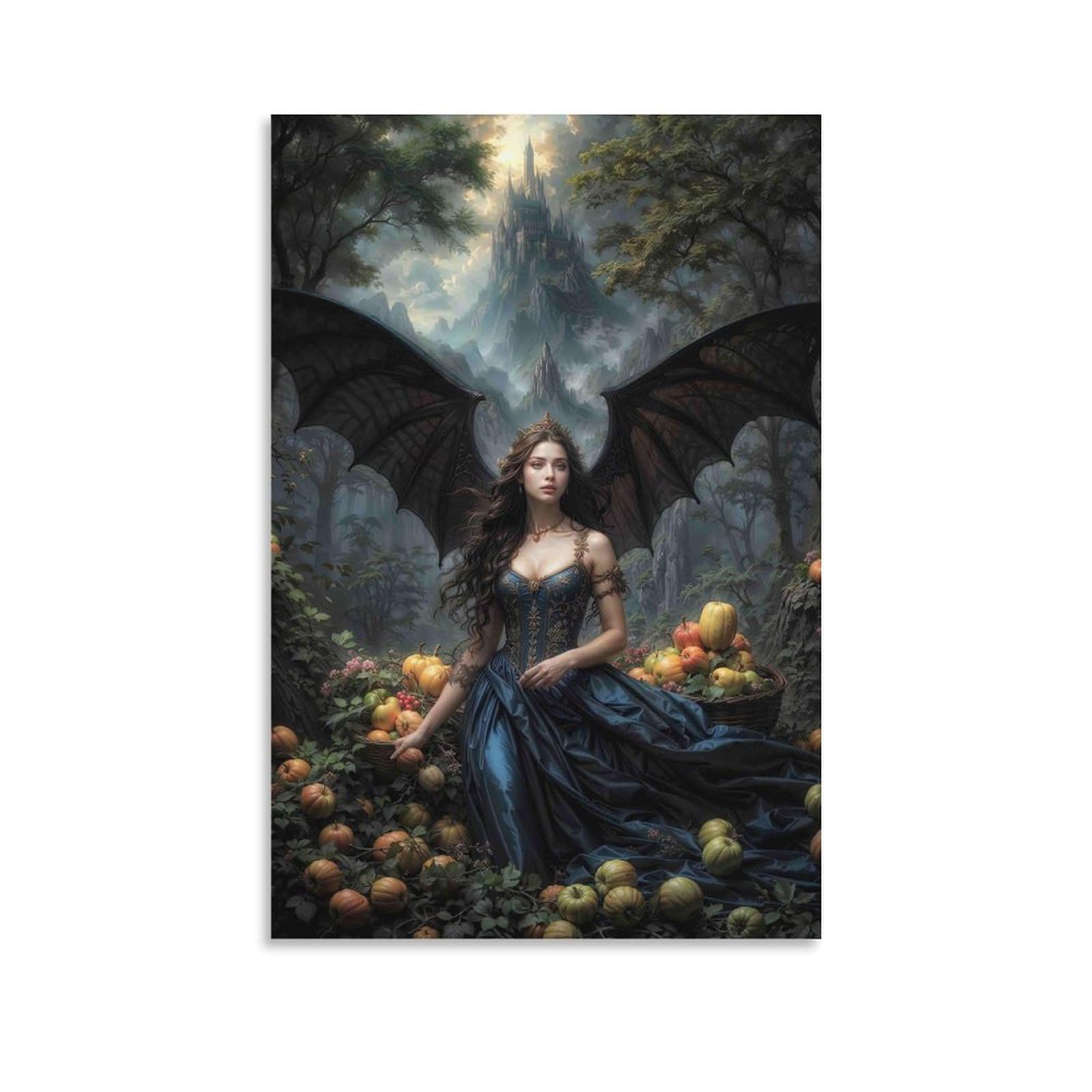 DHBANEIOK Fantasy Dragon Queen Wall Decor Poster Canvas Prints Picture Modern Canvas Wall Art Picture Wall Hanging for Office Gym Living Room Decor 24x36inch(60x90cm)