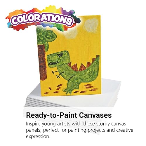 Miniatura 2 de Colorations Warhol - Paneles de lienzo de 6 x 8 pulgadas, material para manualidades y manualidades para niños (paquete de 12 lienzos), color blanco