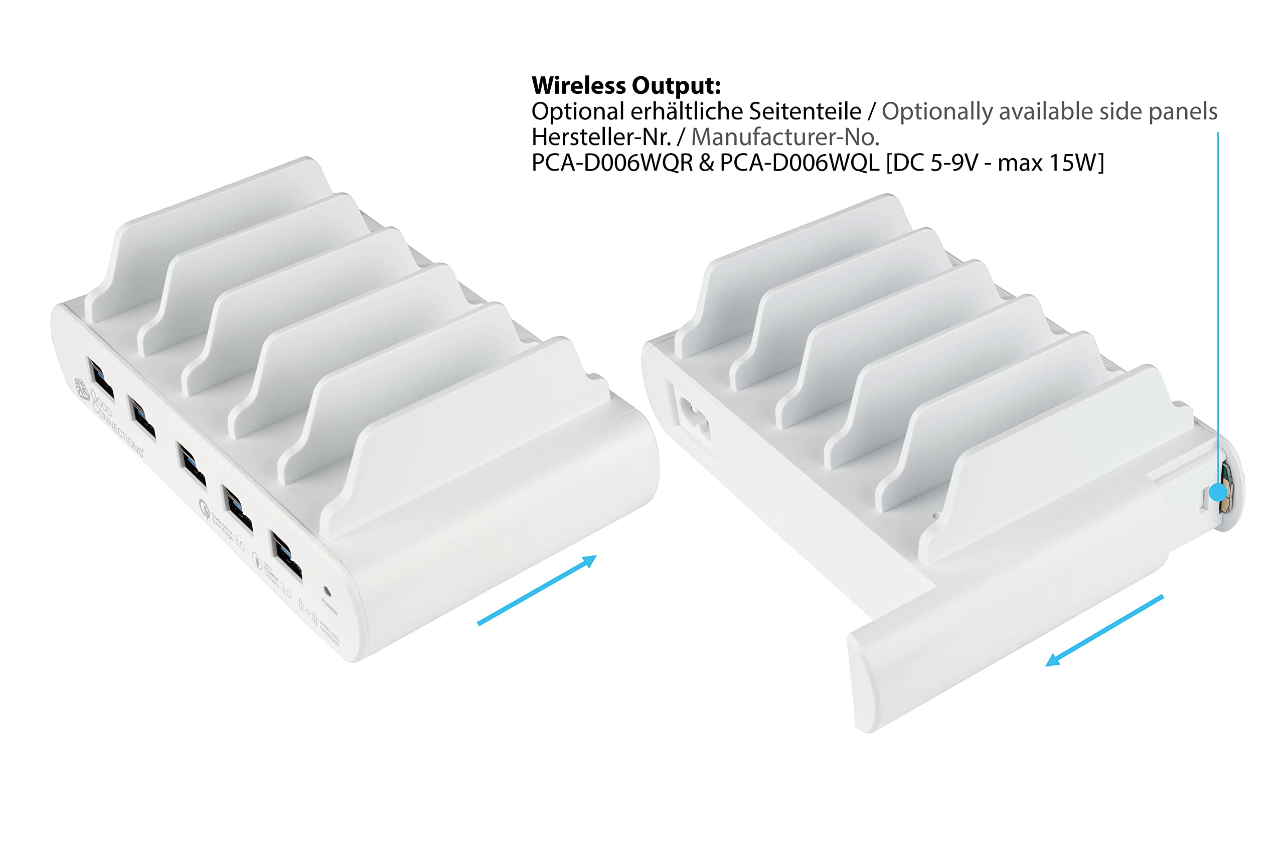 Good Connections Stacja szybkiego ładowania USB 110 W - 10 portów - 5X USB-C maks. 100 W i 5 x USB-A maks. 70 W, łącznie maks. 110 W - PD 3.0, QC 3.0 - do smartfonów, notebooków, tabletów i wielu