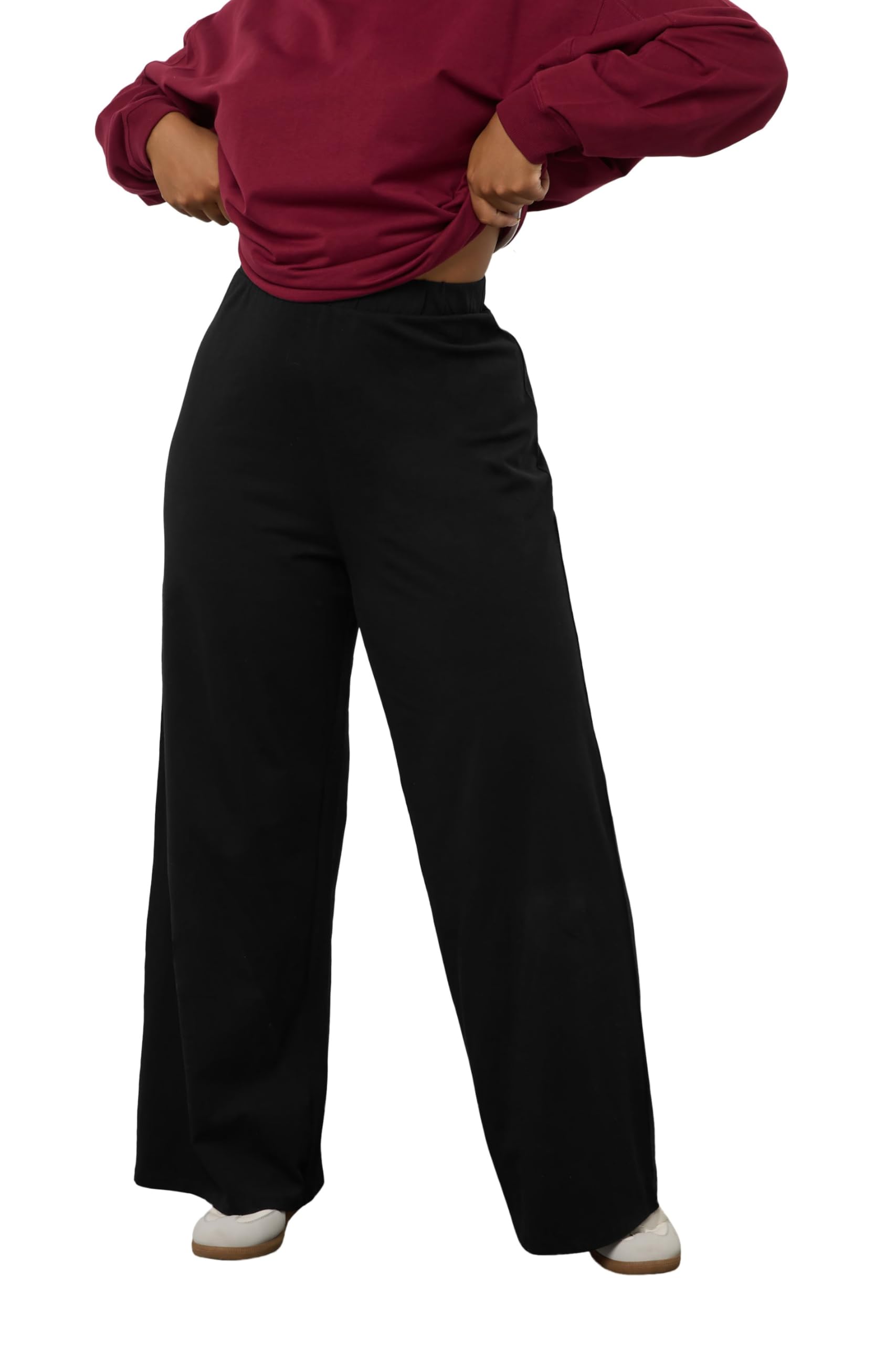 Yours Women's Black Wide Leg Leggings In | : 30/32