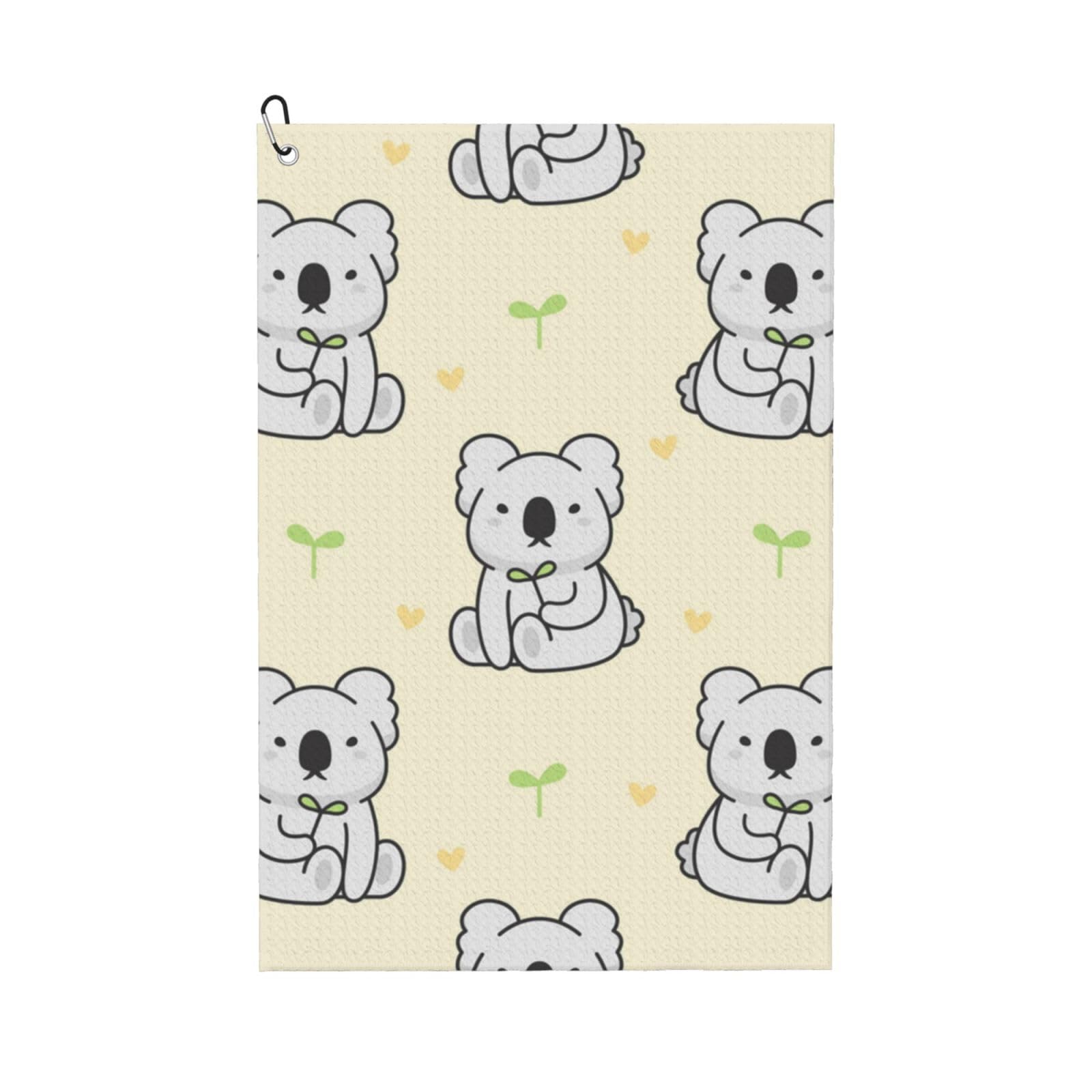 Hnnkloy Cute Koala, 16x24 in Portable Waffle Golf Towels with Carabiner Clip for Golf Bag