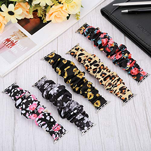 Image of Greatfine Scrunchie Band Compatible with Apple Watch Bands 38mm 40mm 41mm 42mm 44mm 45mm 46mm 49mm Women, Elastic Scrunchie Watch Strap for iWatch Watch Series 11 10 9 8 7 6 5 4 3 2 1 SE 3 2 Ultra 3 2