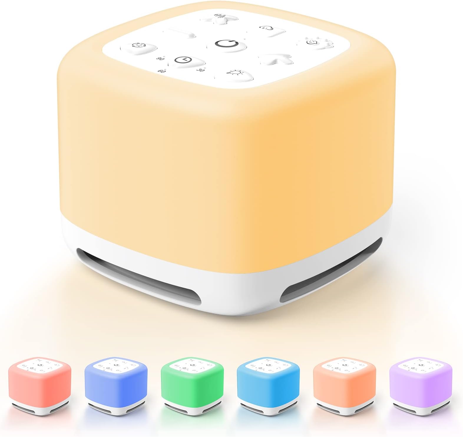 ORIA Sound Machine White Noise Machine, 40 Sounds Machine with 7 Colors Night Lights, Wireless Speaker, Timer, Memory Function, USB Rechargeable, Sleep Aid Sound Machine for Home, Yoga, Adults, Kids