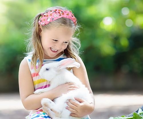 Miniatura 10 de Diadema de Pascua, lindo conejo, zanahoria, huevo de zanahoria, diadema anudada, colorida joyería de diamantes de imitación, banda de nudo ancho,