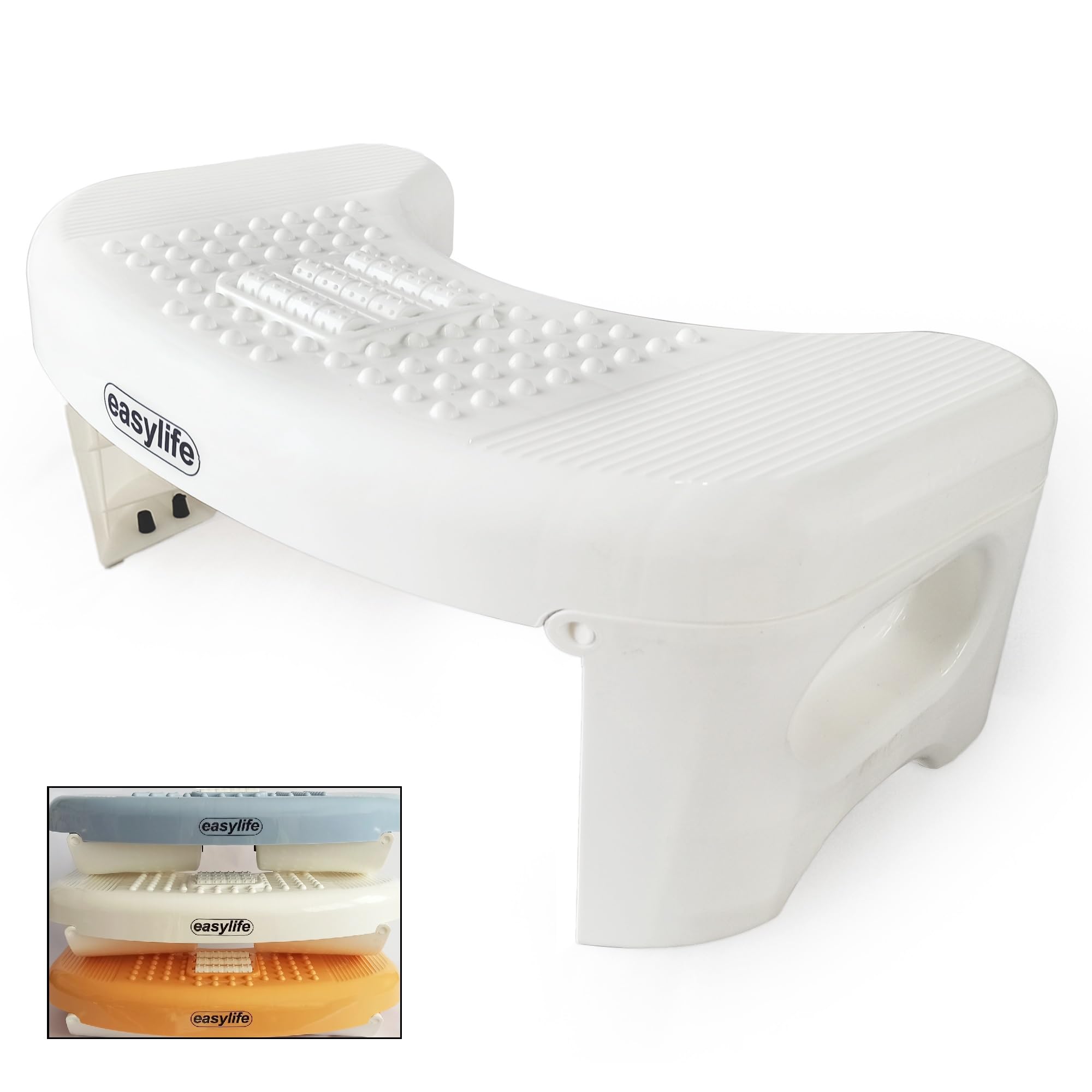 Taburete de Baño Plegable, Taburete WC antiestreñimiento, Empresa Nacional, Elevador Reposapies Plegable Antideslizante, Elevador Pies WC, Alivio Suave y Rápido (Blanco)