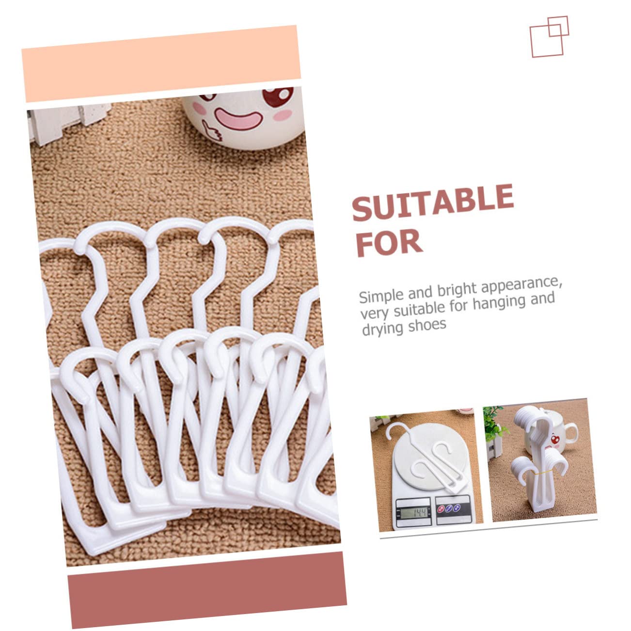 Hemobllo 3 Pezzi – Portascarpe Appendibile In Plastica Resistente, Con Clip Laterali Per Stivali Lunghi, Stendino Salvaspazio Per Scarpe