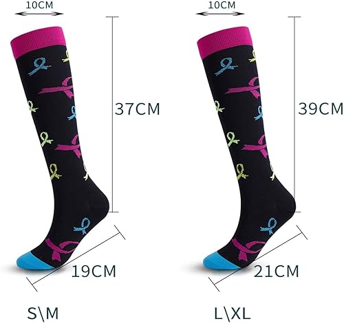 Vista 3 de Calcetines de compresión médica para mujeres y hombres, circulación de 20-30 mmhg, transpirables, lo mejor para correr, atletismo, enfermería