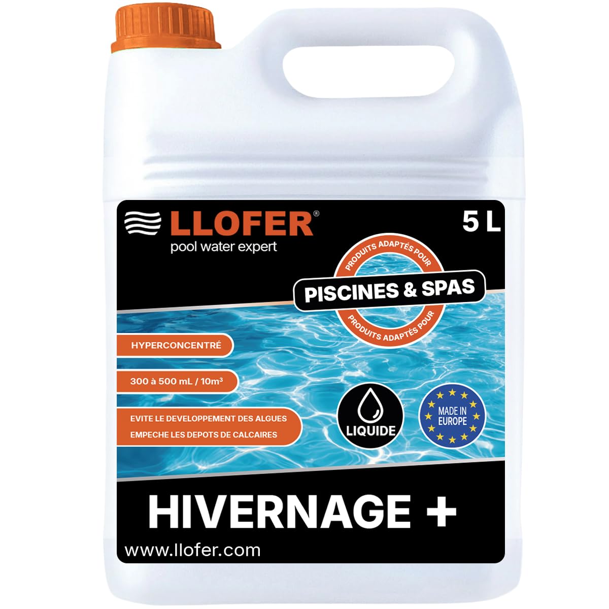 Produit d'hivernage Super - 5L - Effet détartrant, algicide et Anti-moisissures - Hivernage Actif et Passif - Non moussant
