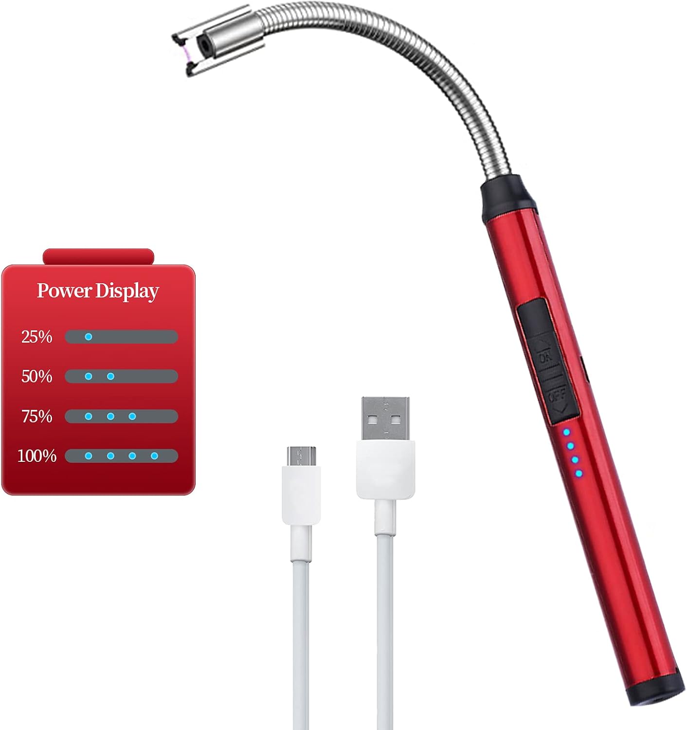 Electric Candle Lighter, Long Reach USB Rechargeable Safe Arc Flameless