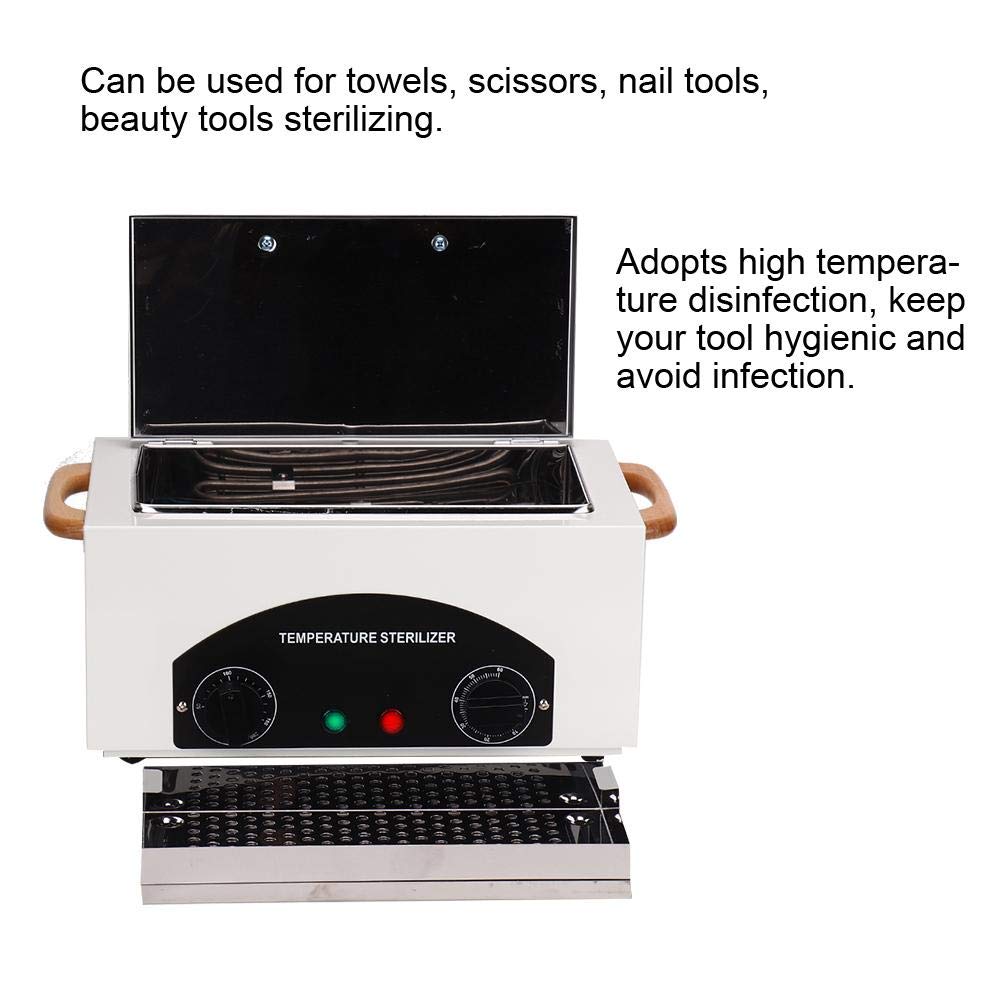 Esterilizador de calor Autoclave con temporizador Herramienta Esterilizador de Alta Temperatura con Tanque de Acero Inoxidable Extraíble para salón de belleza salón de peluquería estudio y casa