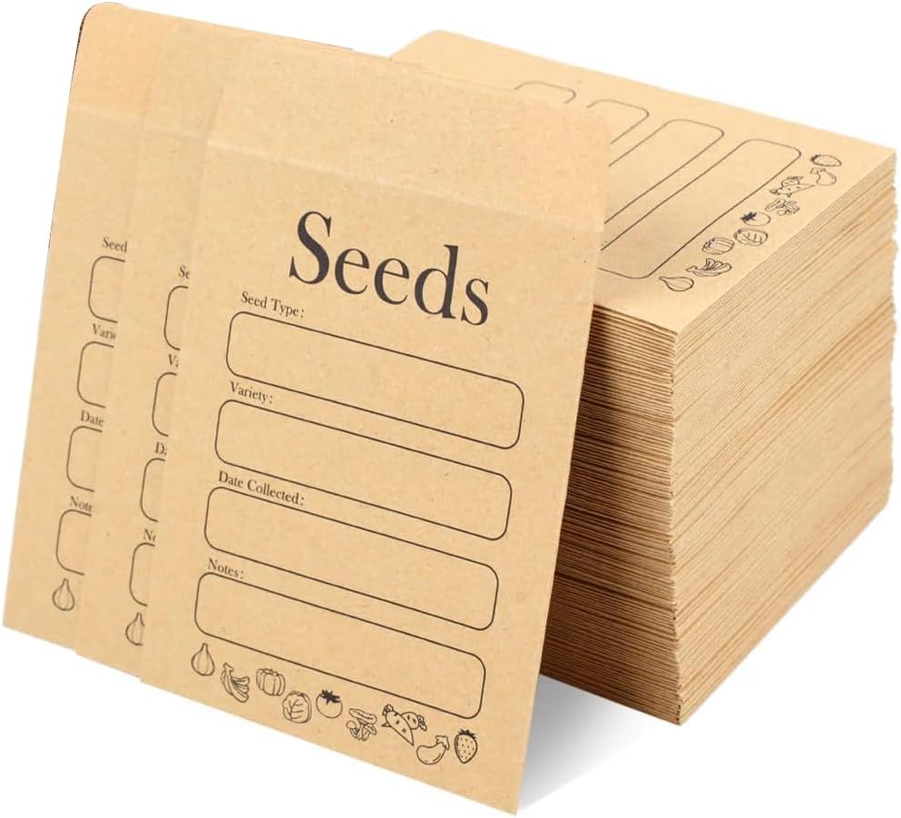 40 PCS Seed Envelopes, Small Brown Packets, Sealing Saving Collection