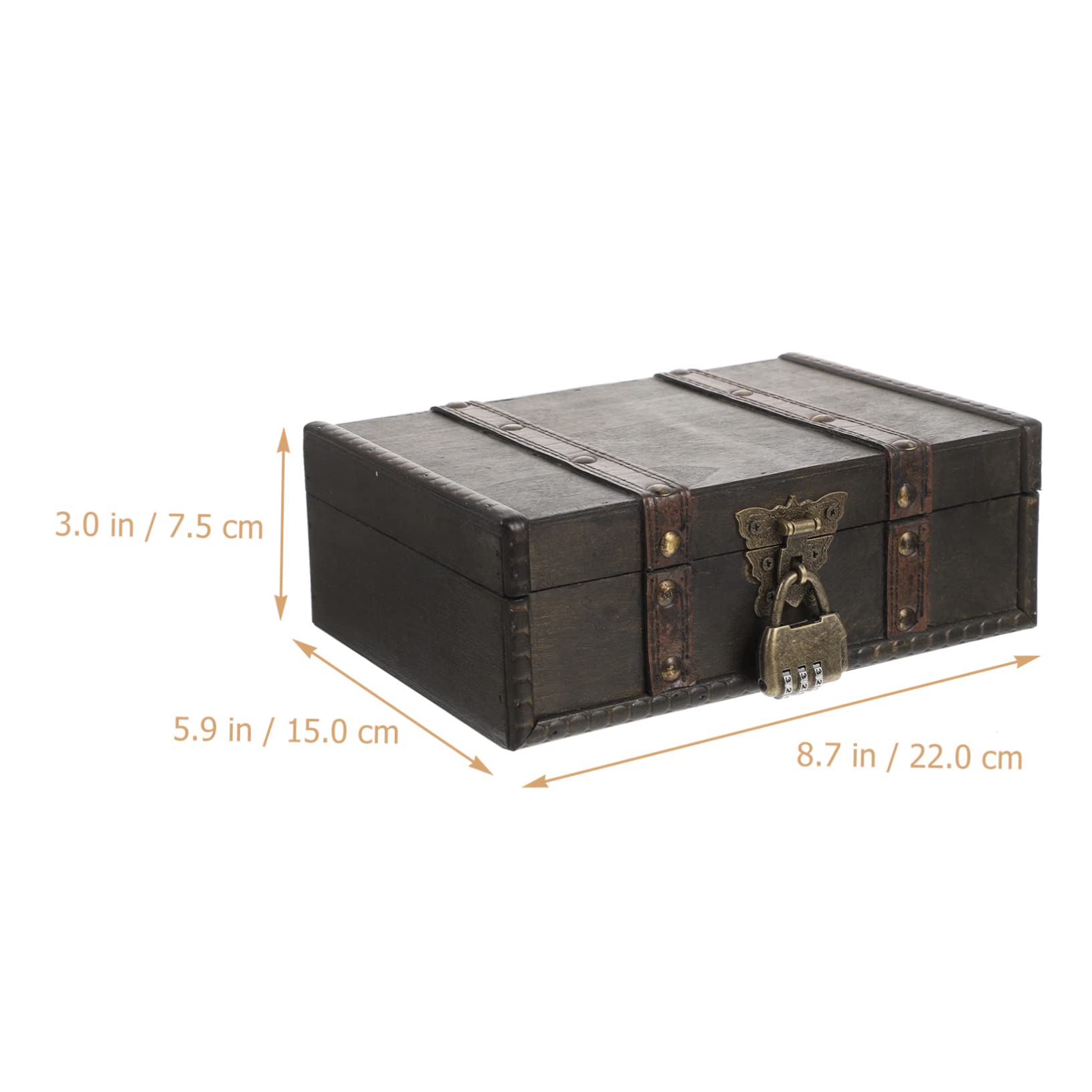 MAGICLULU Vintage Schmuckaufbewahrungsbox mit Abschließbarem Zahlenschloss Dekoratives Schmuckkästchen im Retro Stil für Schmuck und Anhänger im Wohnzimmer oder Geschäft