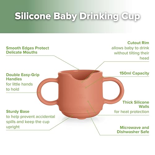 Miniatura 4 de haakaa Taza de entrenamiento de silicona para bebés, taza abierta de aprendizaje para bebés de 6 meses en adelante, a prueba de caídas, sin BPA, 5