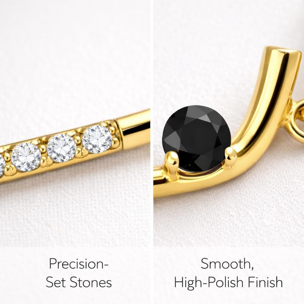 Gold Hockey Stick Necklace –Ice Hockey Jewelry with Black Stone Puck – Gifts for Hockey Players, Moms, Fans & Coaches – Adjustable Chain Sports Pendant for Women & Teens - Image 8