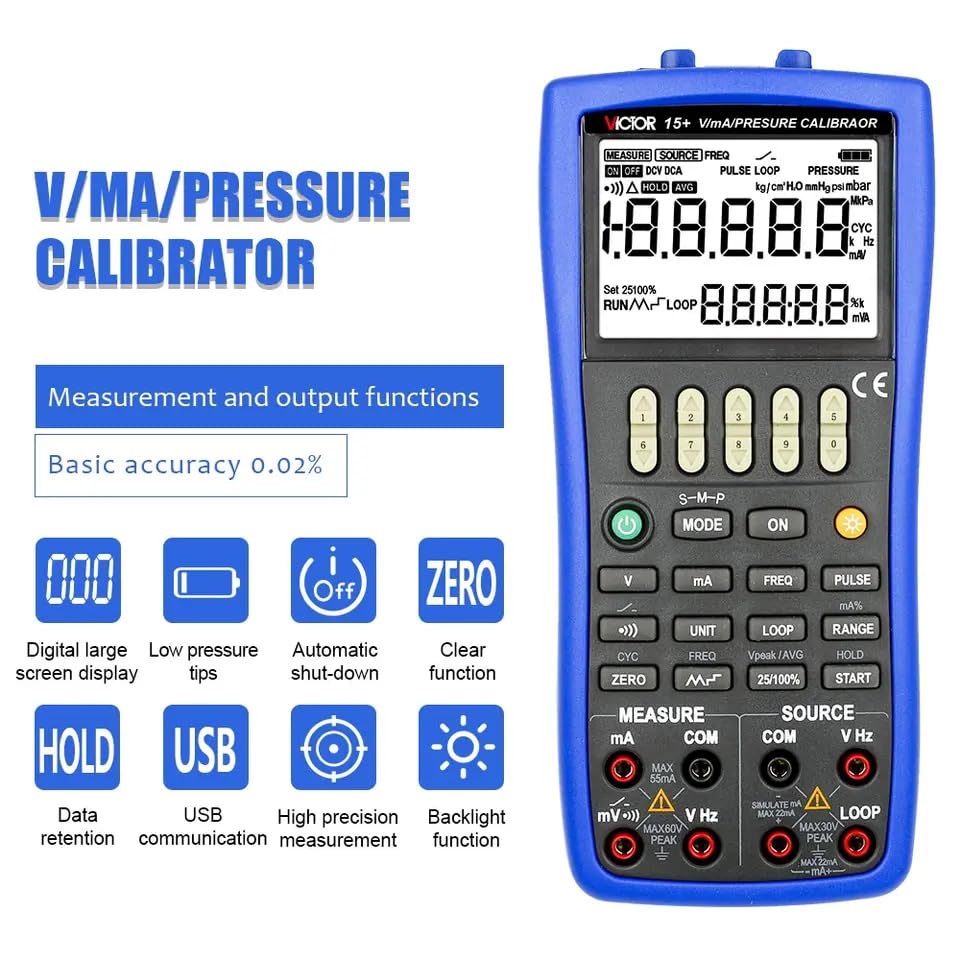 VICTOR 15+ Calibrator control panel diagram