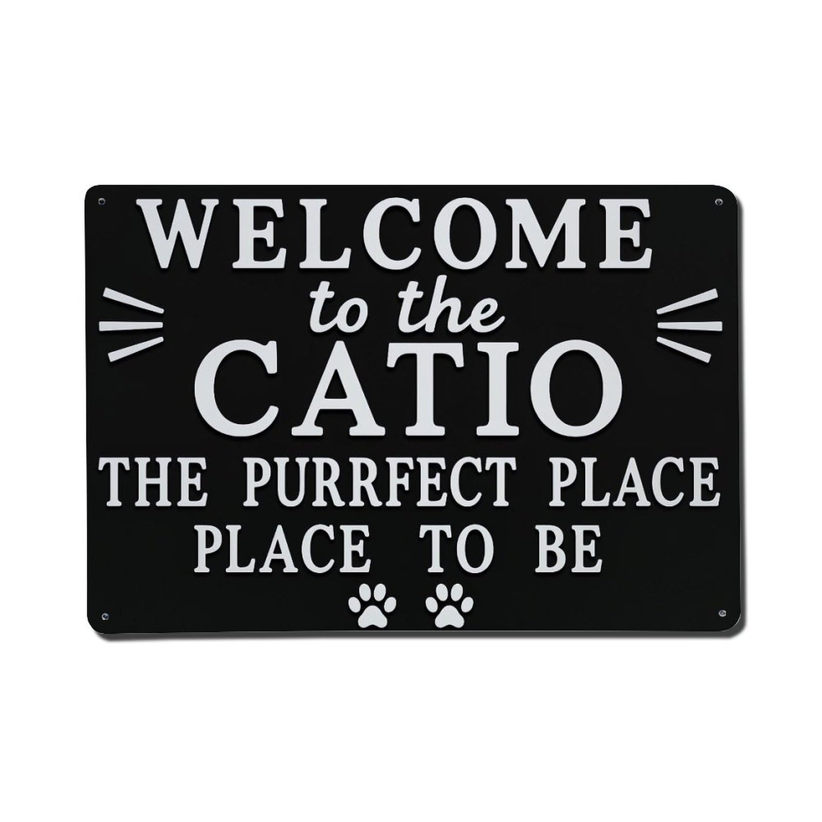 Welcome To The Catio Retro Metal Tin Sign, Vintage Metal Poster for Bar, Home, Man Cave, Kitchen, Laundry Room Art Decor 8x12 Inch