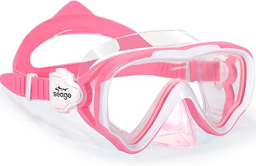Miniatura 17 de Seago - Gafas de natación para niños, máscara de buceo para jóvenes (5-15), anti vaho, vista clara de 180° Amarillo,azul-,Verde,rosado claro en