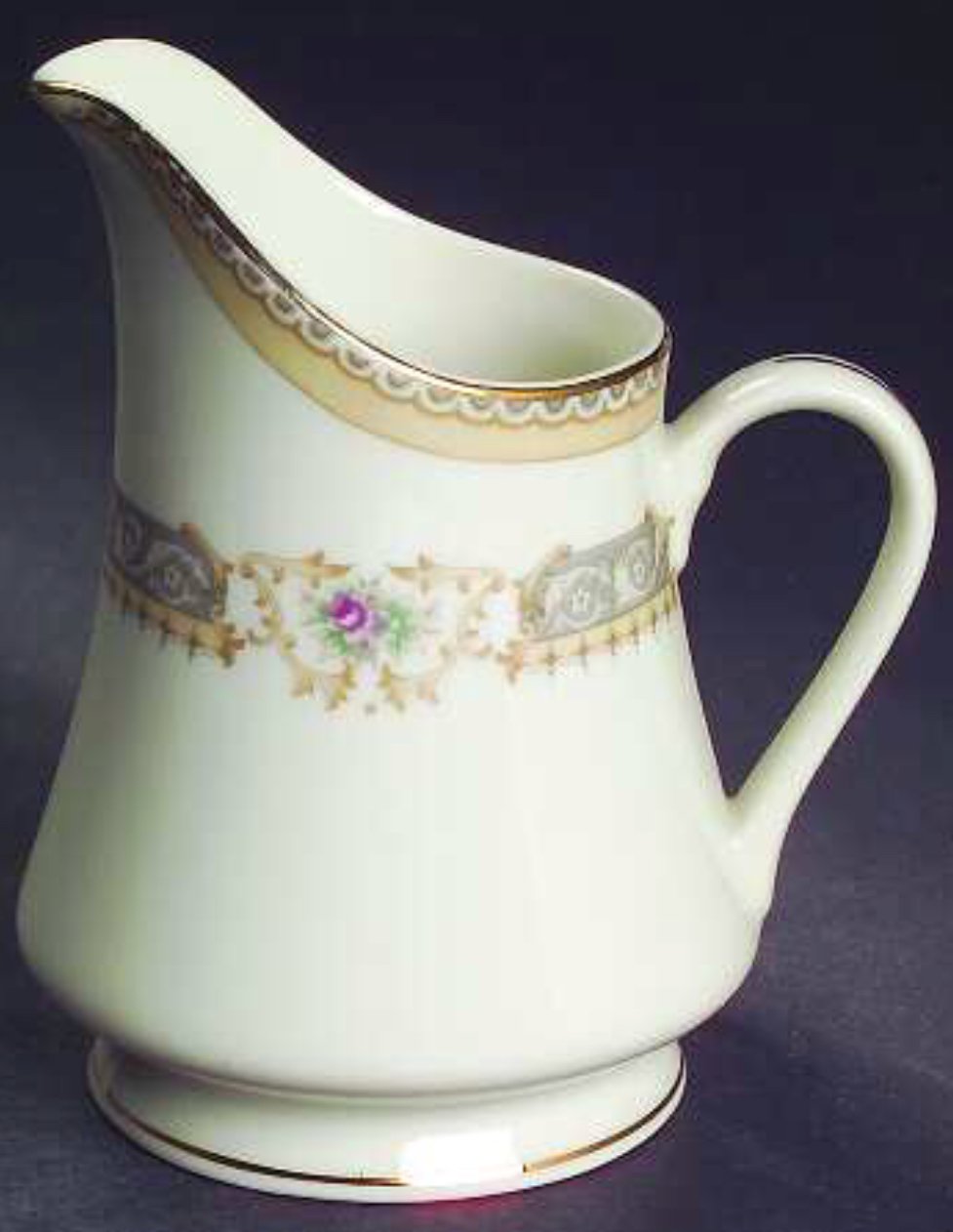 Amazon.com | Mikasa Richelieu Ivory China Gray Floral Gold Trim