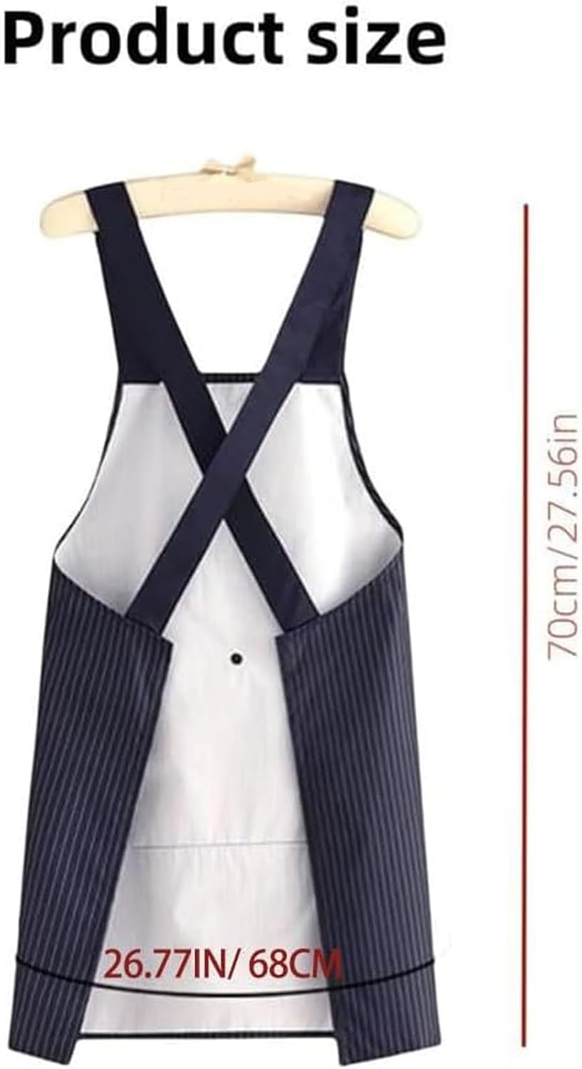 Apron With Pockets Women Men Cross Back Design With Towel, Apron With Towel Attached,Pinstripe Cross-Back Kitchen 𝐀𝐩𝐫𝐨𝐧 - Image 7