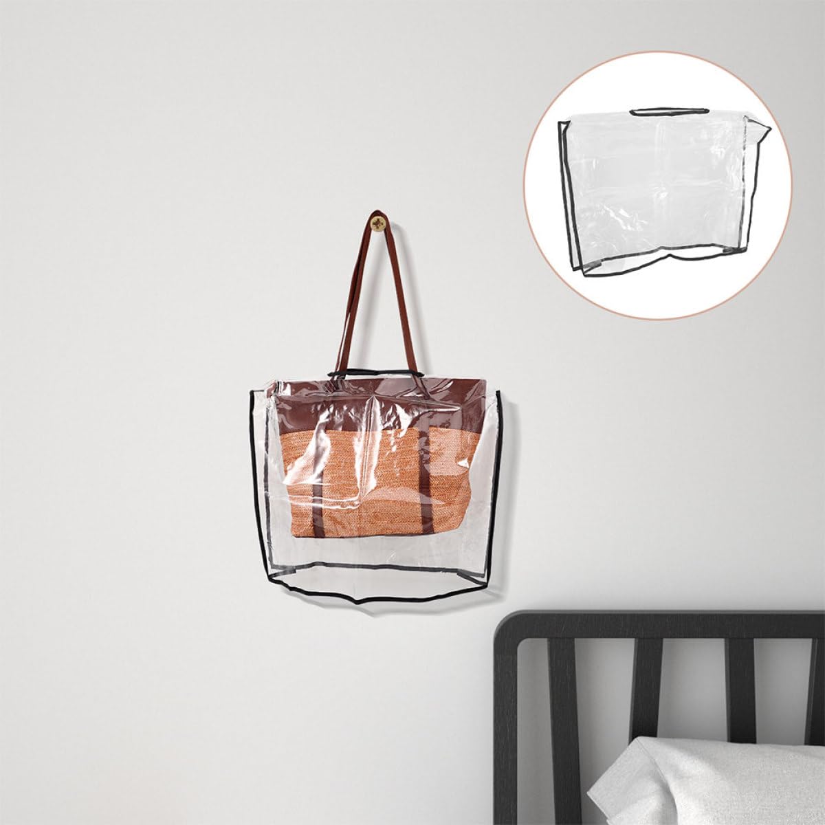 TOYANDONA Copri Borsa Antipioggia 2 Pezzi in PVC per Viaggio e Campeggio | Compatibile Borse a Mano, Protezione Contro la Pioggia, Superficie Liscia Trasparente, Formato 16, 5x12, 9x4, 7 Pollici