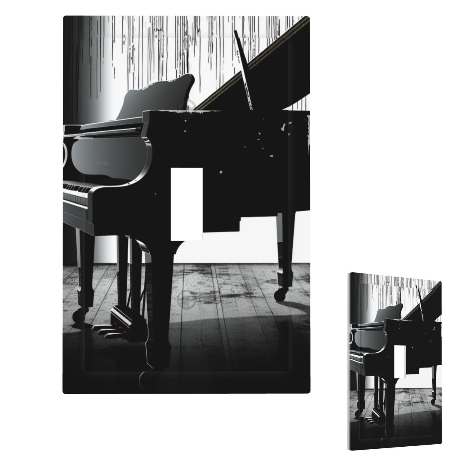 Piano Wall Plate Cover Modern Decorative 1 Gang Light Switch Cover Unbreakable Receptacle Outlet Covers For Living Room Bedroom Home Decor Single Toggle