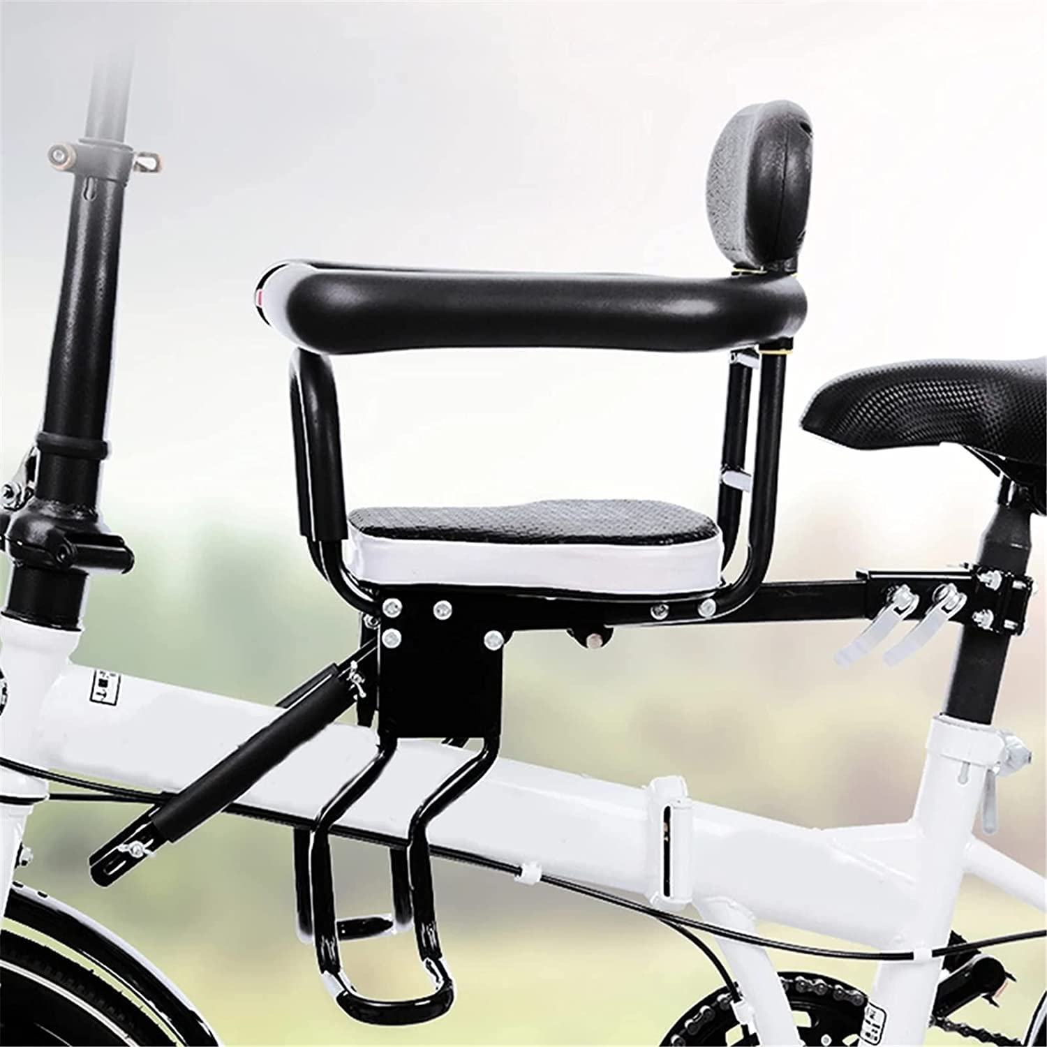 COYEUX Seggiolino Bici per Bambini con corrimano, seggiolino di Sicurezza per Bambini Regolabile per Bicicletta, con poggiaschiena/Pedali/corrimano, per Mountain Bike, Bici ibride, Bici da Fitness