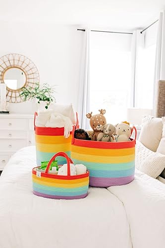 Miniatura 47 de OrganiHaus - Canasta tejida extragrande de cuerda suave de algodón para mantas de sala de estar, para almacenamiento, lavandería, guardería