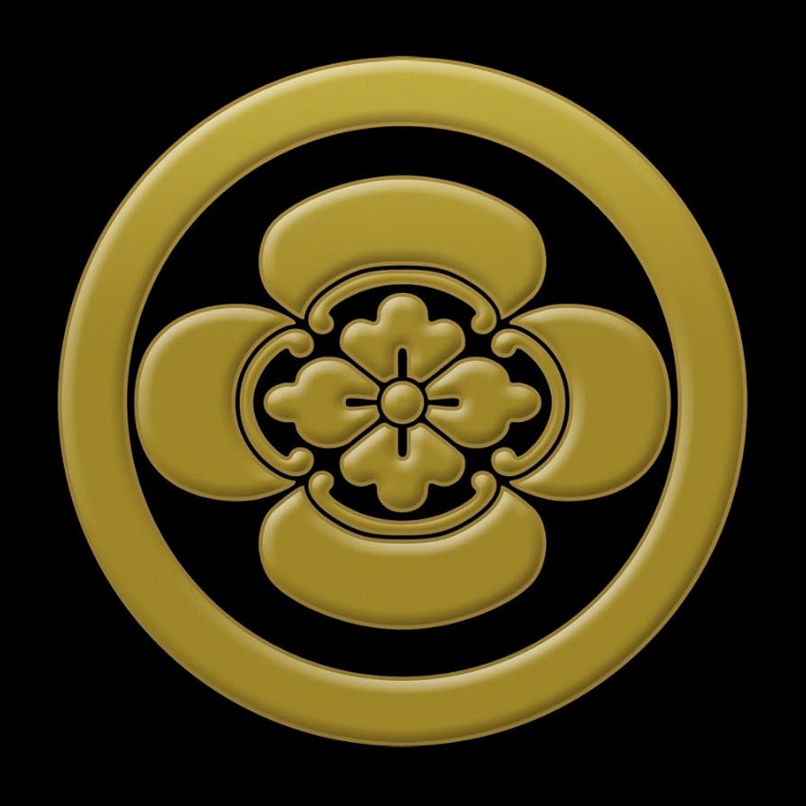 Amazon.co.jp: 家紋 蒔絵シール 家紋ステッカー「丸に木瓜 金