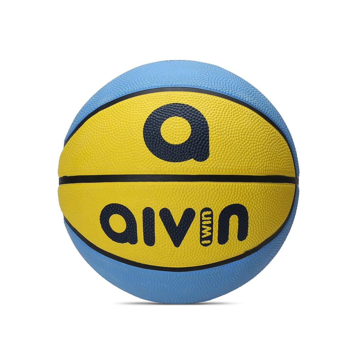 Aivin Onset Basketball, Rubberized Moulded Basketball, Match, Training, Outdoor Ball, Durable for Practice, Waterproof and Suitable for All Surface, 8 Panel, Material-Rubber (Yellow/Blue) Size-5