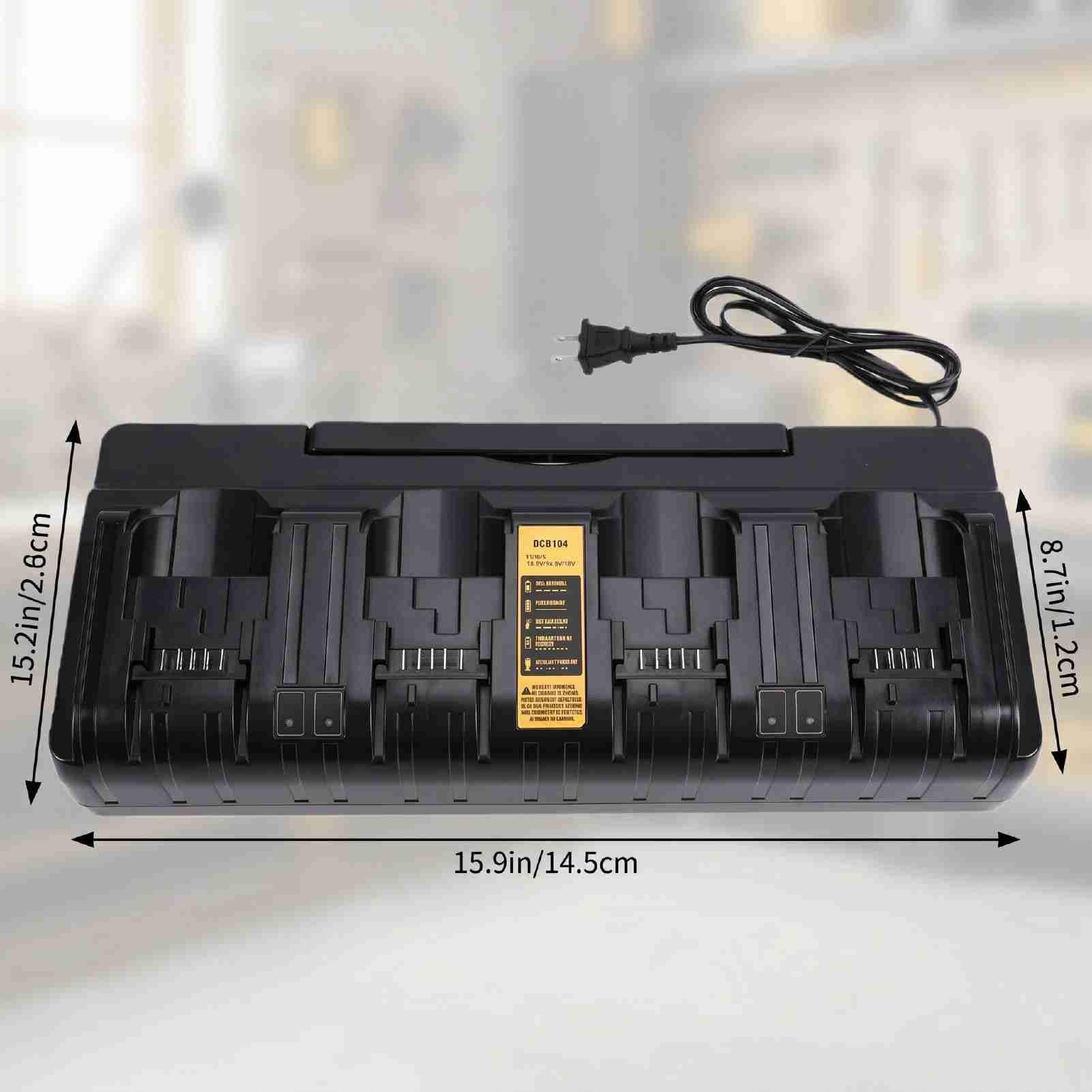 FTVOGUE Caricabatterie a 4 Porte Stazione di Ricarica Rapida 3A | per Struttura in ABS, Protezione da Sovraccarico, Indicatore LED, Utilizzo in Garage per Officina, Maniglia